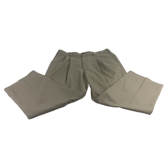 Wrangler Men's Dress Pants 38 x 29 Khaki Pleated Straight Leg Comfort Solutions - Picture 1 of 14